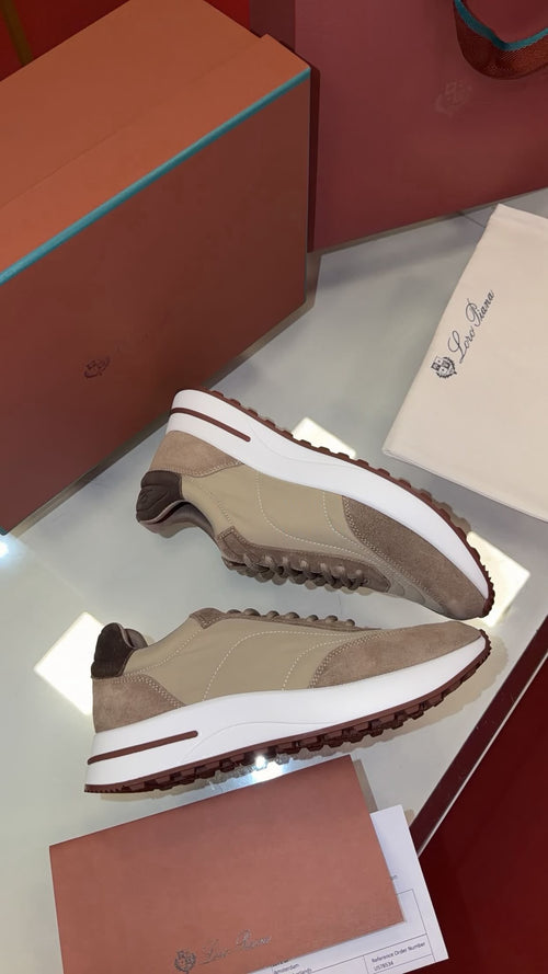 Baskets Loro Piana Trail Beige Daim