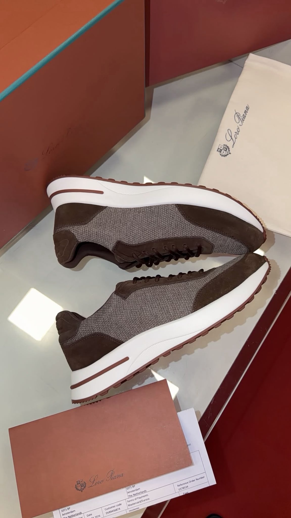Baskets Loro Piana Trail Gris Perle