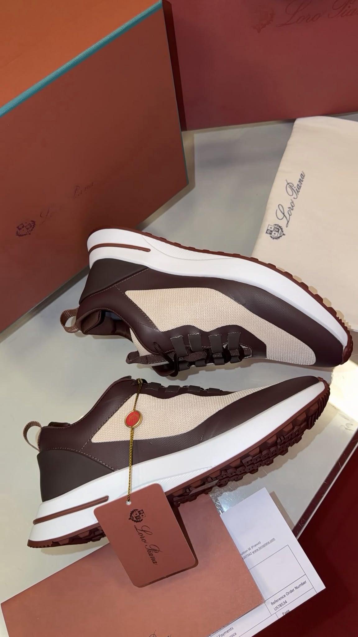 Baskets Loro Piana Trail Marron Cognac